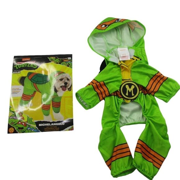 Rubies Teenage Mutant Ninja Turtles Halloween Dog Pet Costume Small Green Hooded - Picture 1 of 7